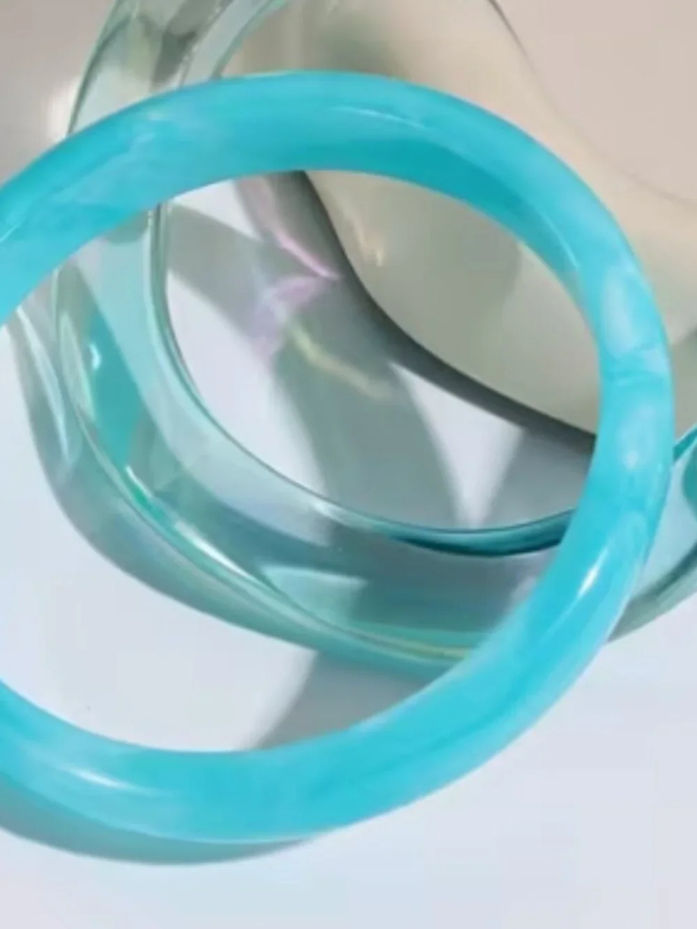 Fun, Bright Blue Acrylic Bracelets (Set)